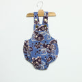 VINTAGE ANILINE BLUE DUNGAREES WITH PRINT