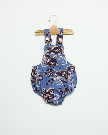 VINTAGE ANILINE BLUE DUNGAREES WITH PRINT