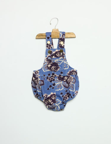VINTAGE ANILINE BLUE DUNGAREES WITH PRINT