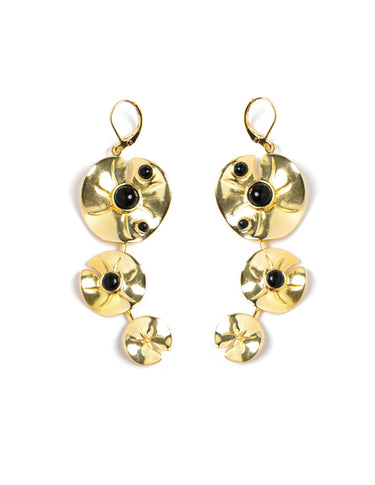 BLACK FLOWER EARRING