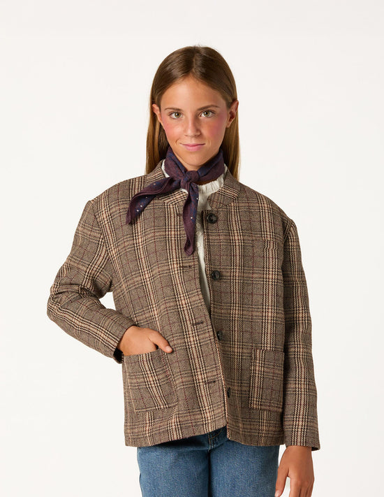 CHAQUETA CUELLO MAO CUADRO BARK
