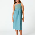 EMBROIDERED POND STRAPPY DRESS