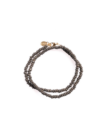 IRON GREY BEADED SHORT NECKLACE