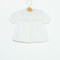 WHITE LACE AND DRAWSTRING SHIRT