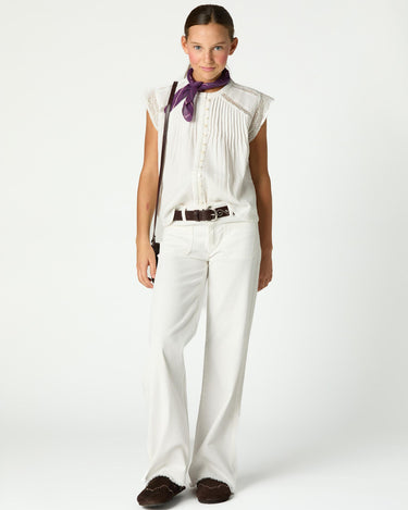 White denim pocket trousers