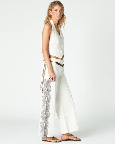 EIGHTS EMBROIDERED TROUSERS ECRU