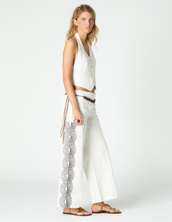 PANTALON BORDADOS EIGHTS ECRU