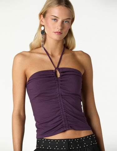 BITTERSWEET RUCHED HALTER TOP