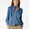 RUFFLE DENIM SHIRT