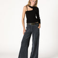 BLUE CORDUROY ROUND POCKET TROUSERS