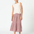 MAROON STRIPED SKIRT