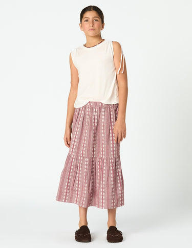 MAROON STRIPED SKIRT