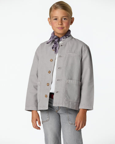 IRON GREY MANDARIN COLLAR JACKET