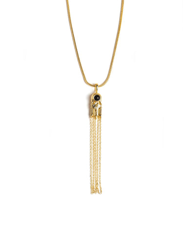 BLACK STONE CHAIN NECKLACE