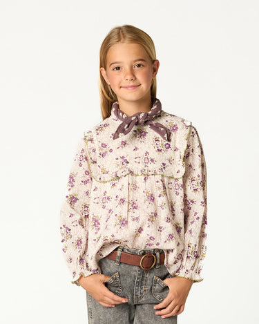 CAMISA CANESU MANGA VOLANTE BOUQUET PLUM
