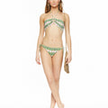 Bikini escote frunces verde