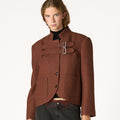 CHAQUETA DOBLE HEBILLA MARRÓN