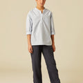 DARK BLUE LINEN TROUSERS