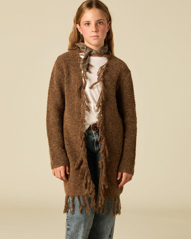 CHAQUETA PUNTO FLECOS MARRÓN