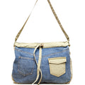 BLUE DENIM BAG CONTRAST STRAP