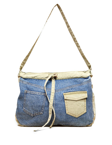 BLUE DENIM BAG CONTRAST STRAP