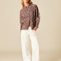 PANTALÓN BOLSILLOS PESPUNTES RAYAS BLANCO