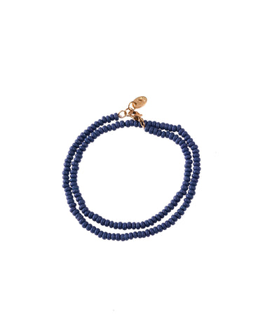 SHORT BEAD NECKLACE ANILINE BLUE