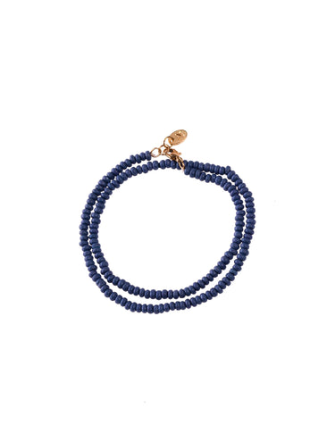SHORT BEAD NECKLACE ANILINE BLUE