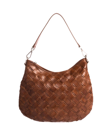 BRAIDED SMALL BAG BROWN