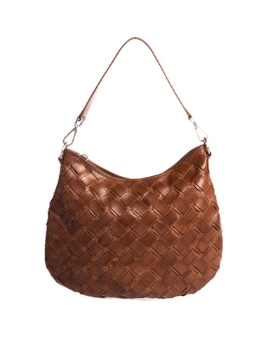 BRAIDED SMALL BAG BROWN