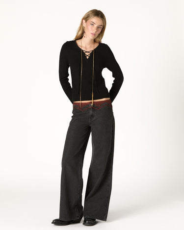 BLACK ETHNIC EMBROIDERED PANTS