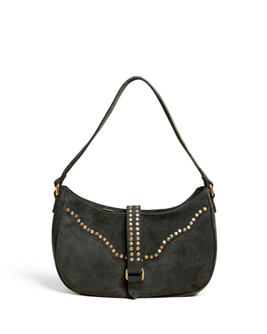 STUDDED SUEDE BAG GREEN