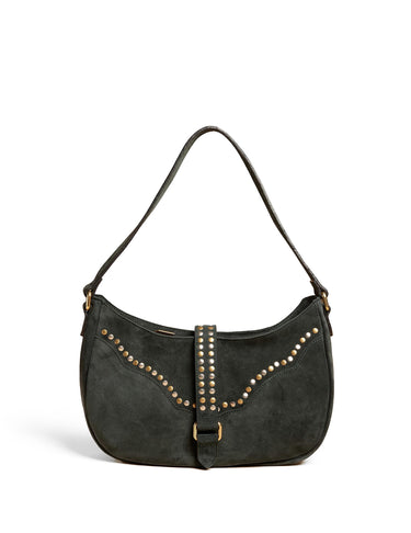 STUDDED SUEDE BAG GREEN