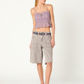 LIGHT GREY DENIM SHORTS