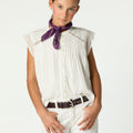 SHIRT GATHERED BUTTONS ECRU