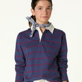 BLUE STRIPED POLO SWEATSHIRT