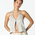 TOP MOTHER-OF-PEARL BUTTONS KNIT DRIZZLE