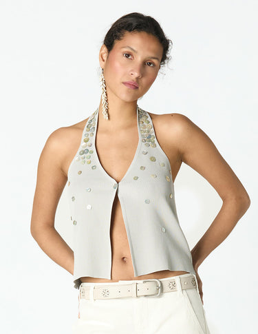 TOP BOTONES NACAR KNIT DRIZZLE