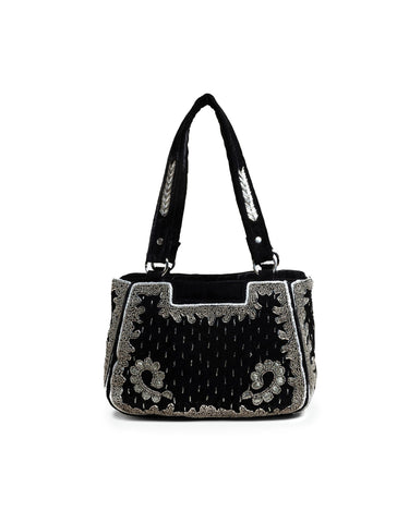 BOLSO TERCIOPELO NEGRO BEADS