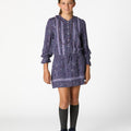VESTIDO VOLANTE NIGHT GARDEN PLUM