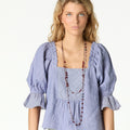 LINEN LACE ANILINE BLUE SHIRT