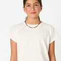 WHITE STUDDED T-SHIRT