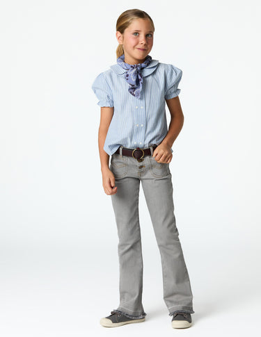 GRAY FLARE JEANS