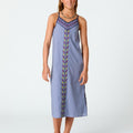 EMBROIDERED LEAVES DRESS
