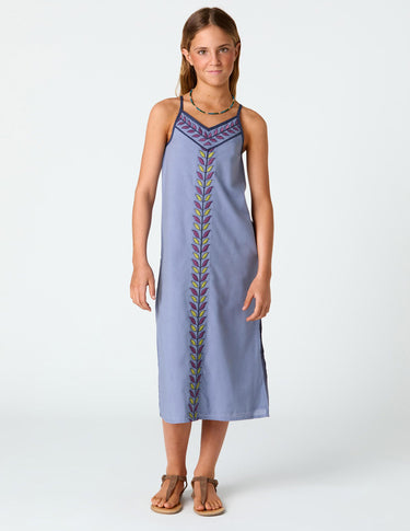EMBROIDERED LEAVES DRESS