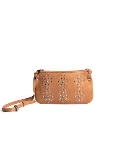 BROWN BAG STUDS AND TURQUOISE