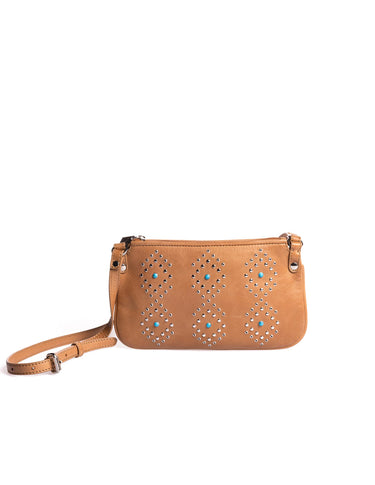 BROWN BAG STUDS AND TURQUOISE
