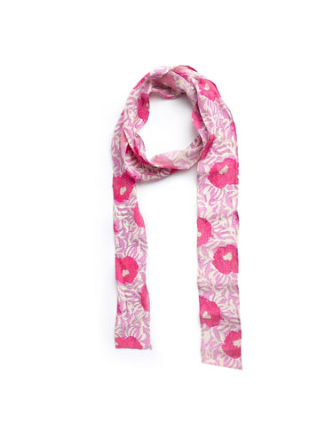 LONG SCARF PINK FLOWER