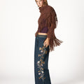 PANTALÓN BORDADO FLOR BLUE RIN