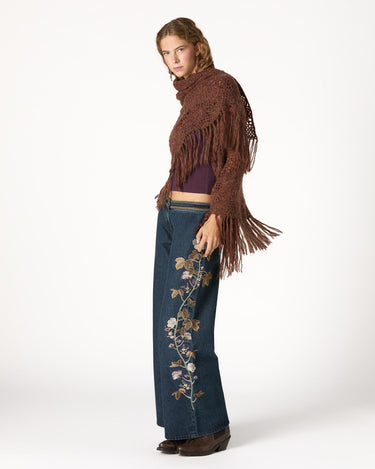 PANTALÓN BORDADO FLOR BLUE RIN